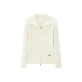 Women's Cable-Knit Collared Two-Way Zip Cardigan